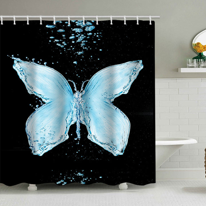 Butterfly-Inspired Floral Shower Curtain Bowlift