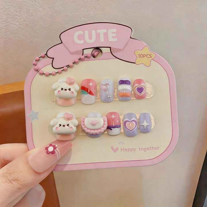 Artificial nails with sweet character design Bowlift