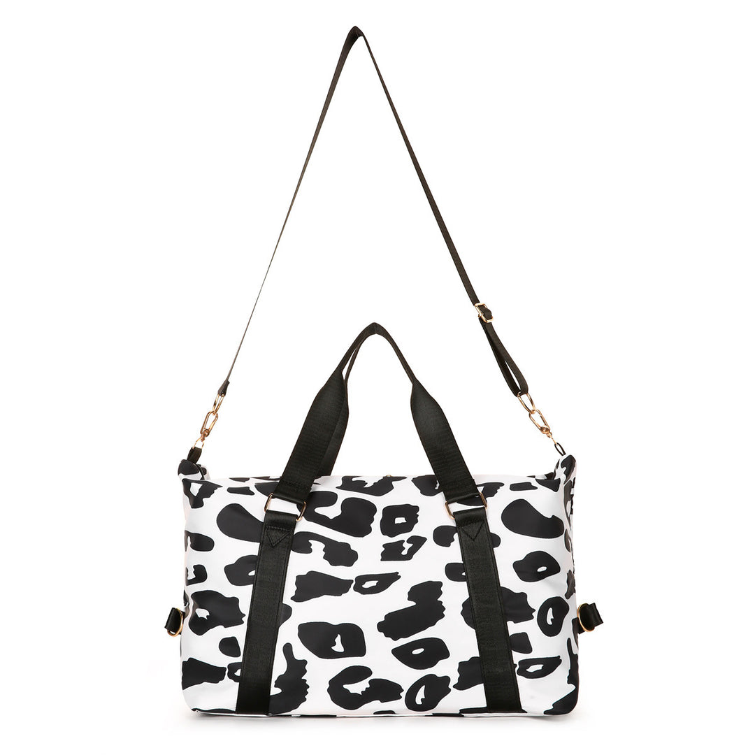Sporty Tote Bag With Stylish Leopard Print Bowlift