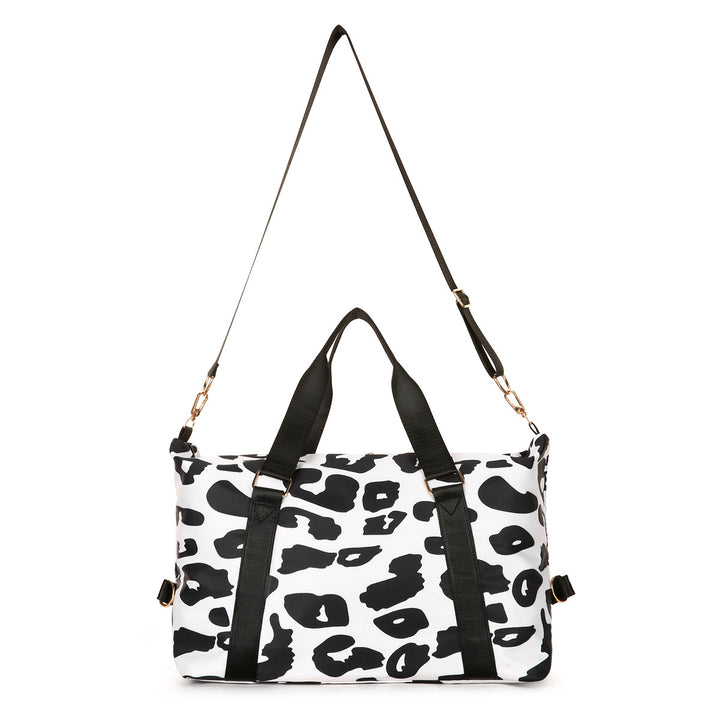 Sporty Tote Bag With Stylish Leopard Print Bowlift