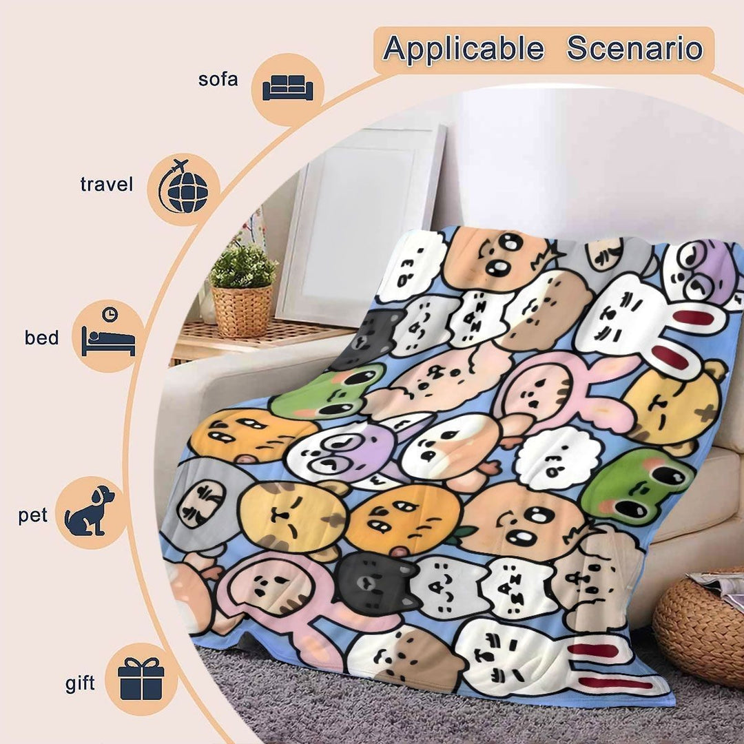 Cartoon Character Print Throw Blanket
