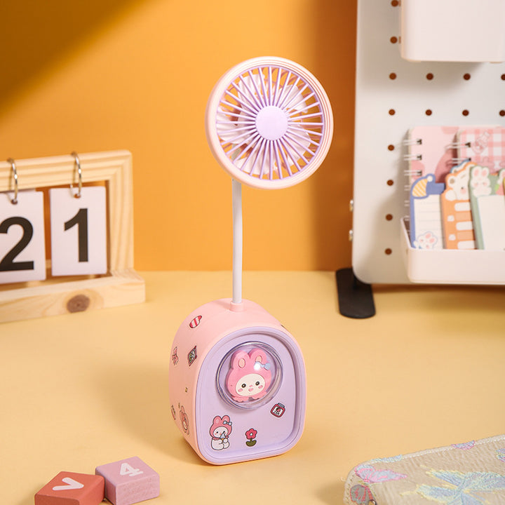 Unisex Creative Mini USB Fan with LED Light Bowlift