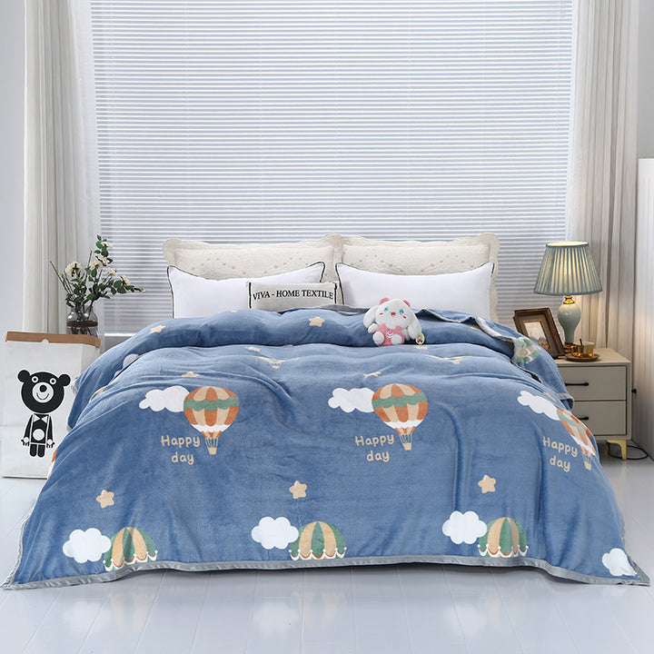 Women's Fluffy Cuddle Blanket with Playful Cloud Pattern Bowlift