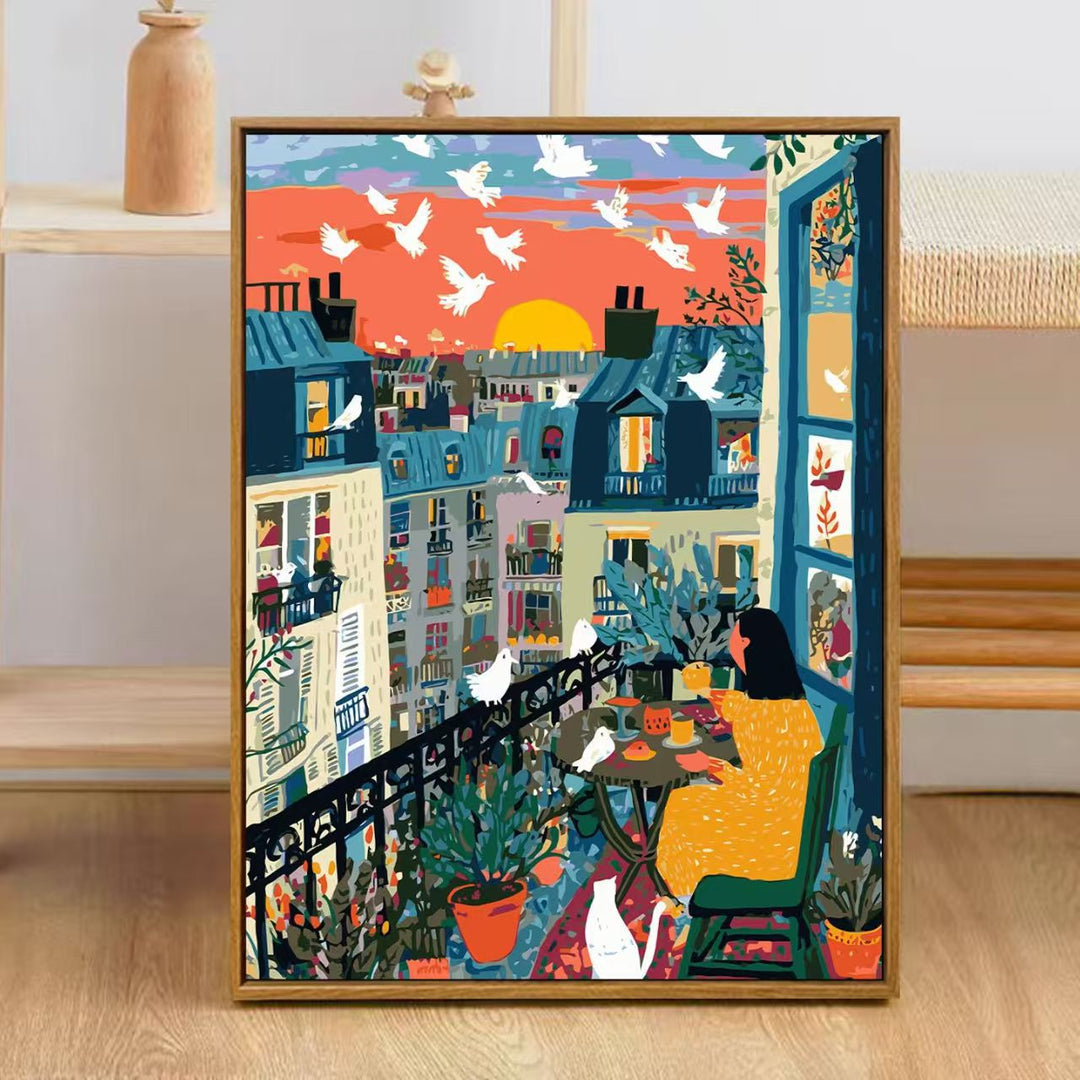 Colorful City Skyline Art Print Bowlift