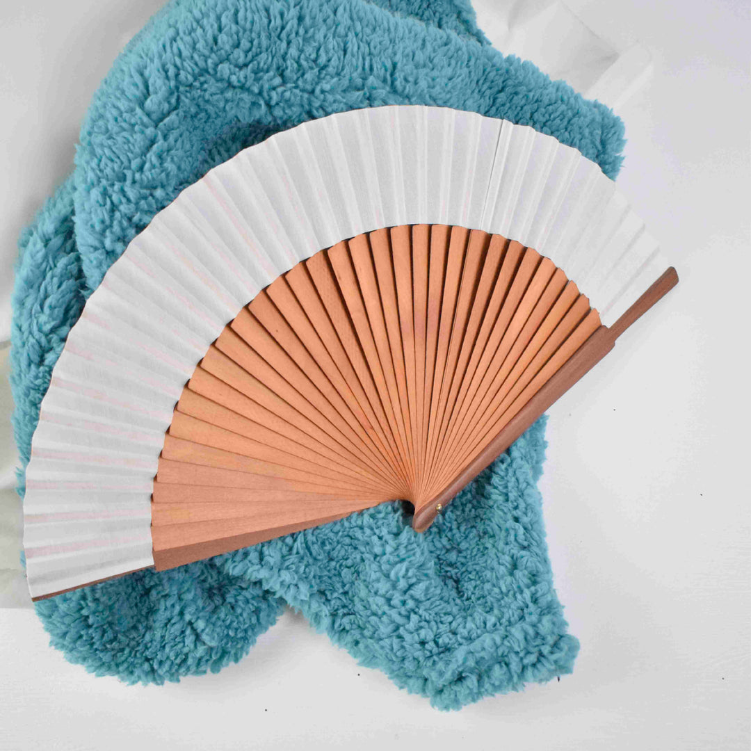 Ladies fan made of high-quality paper with stylish wooden frame Bowlift