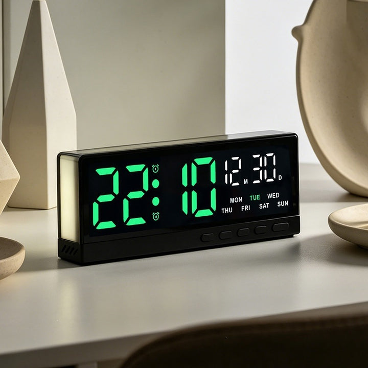 Digital Alarm Clock with Clear LED Display Bowlift