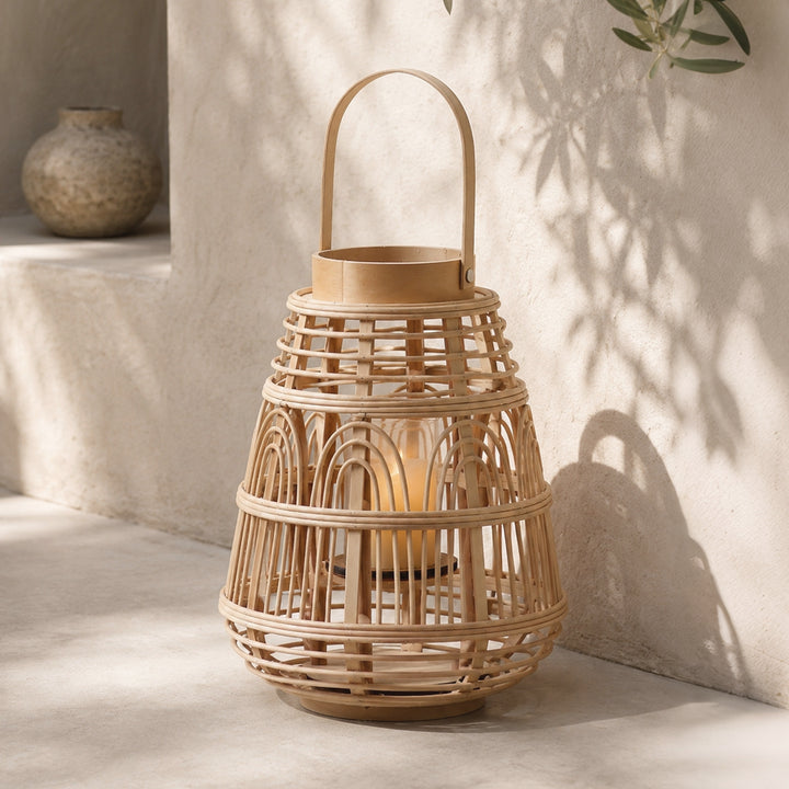 Rustic Rattan Lantern Bowlift