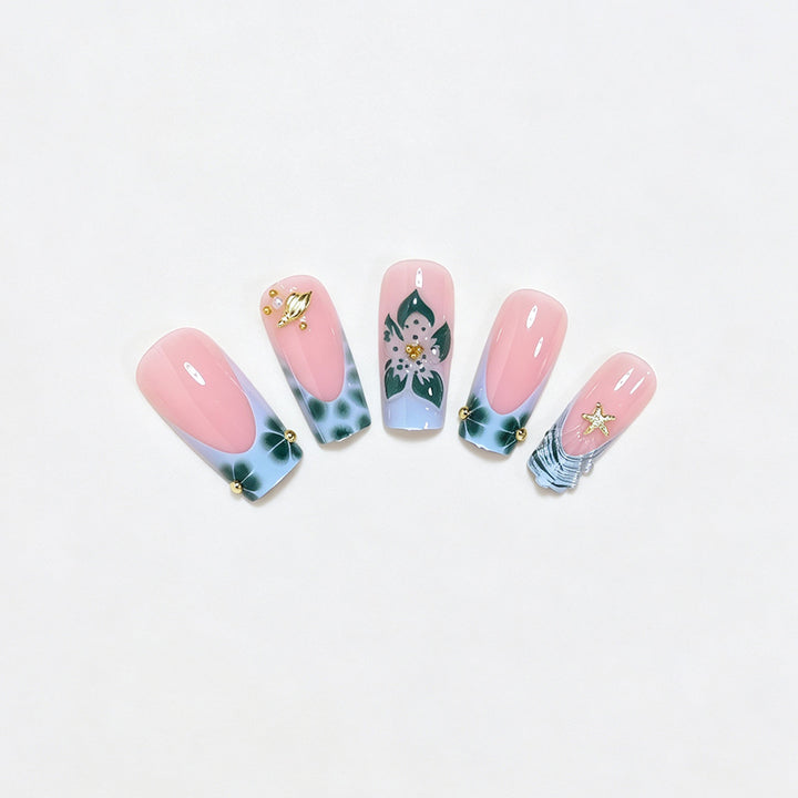 Artistic Long Acrylic Nail Extensions Bowlift