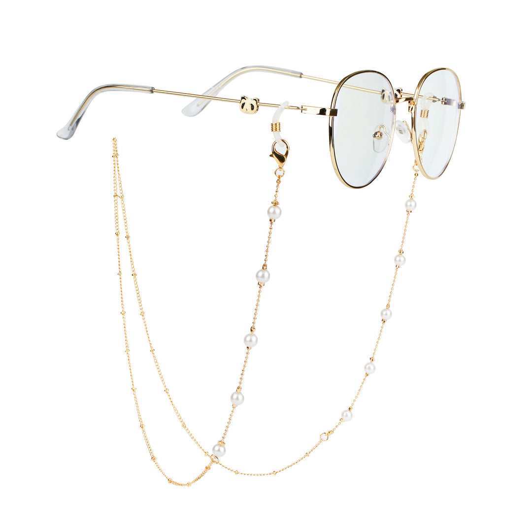 Elegant Glasses Chain with Pearls and Accents Bowlift