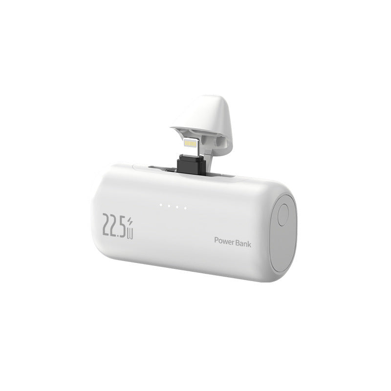 Ultra-compact power bank with integrated charging cable Bowlift