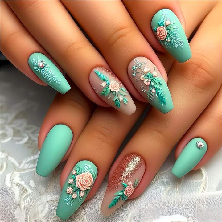 Artistic Floral Design Press-On Nails Bowlift 1788434359