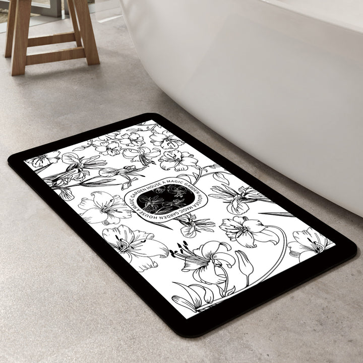 Floral Art Bathroom Mat Bowlift