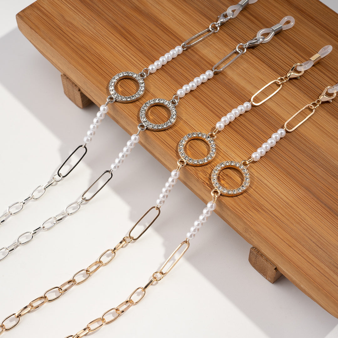 Glamorous Pearl-Embellished Eyewear Chain Bowlift