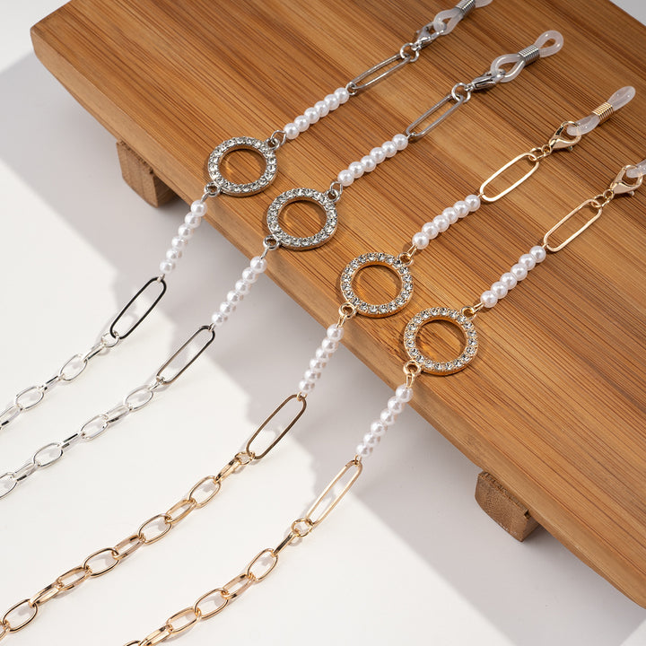 Glamorous Pearl-Embellished Eyewear Chain Bowlift