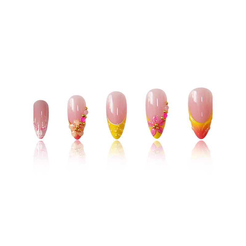 3D Floral Accent Press-On Nail Art Set Bowlift