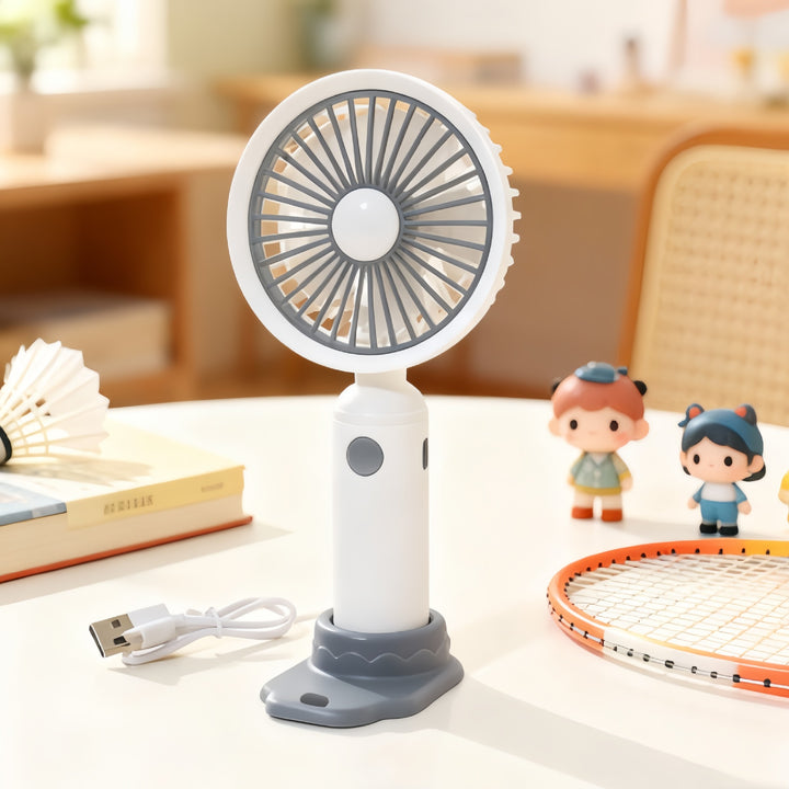 Women portable hand fan with flexible design and USB charging function Bowlift