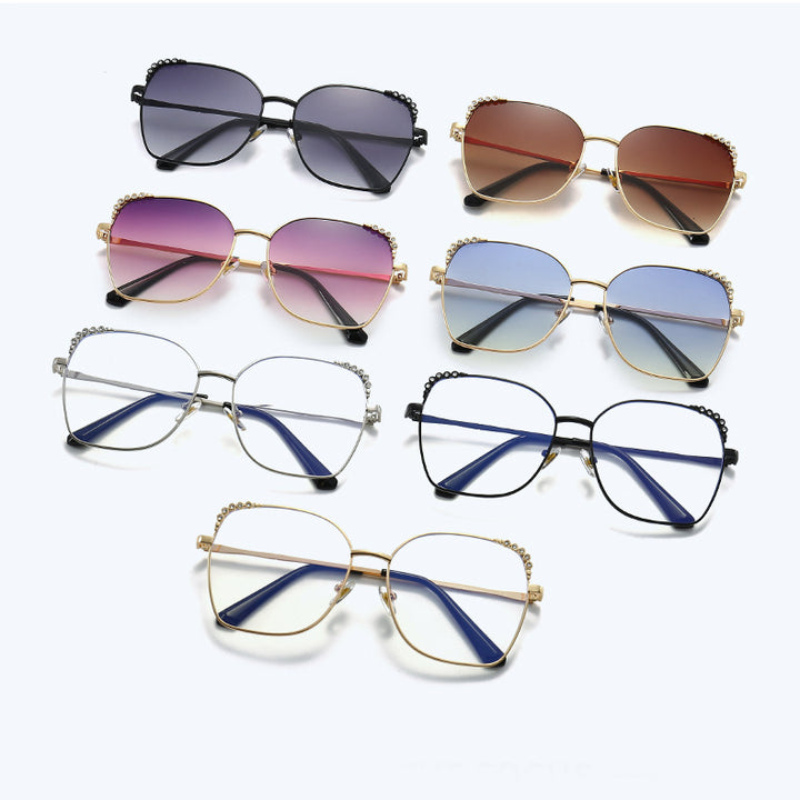 Elegant Square Sunglasses with Sparkling Accents Bowlift