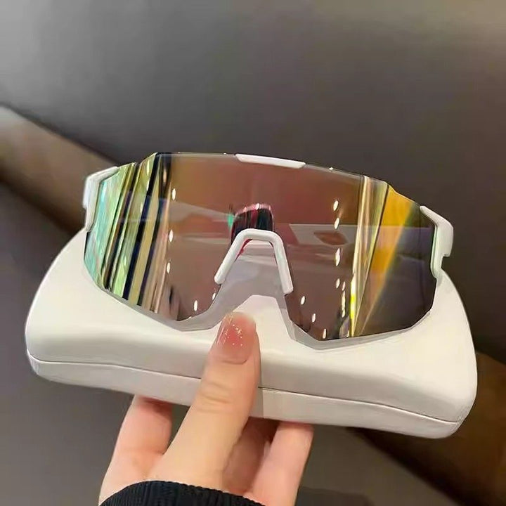 High-Performance Wraparound Cycling Sunglasses with Mirrored Polarized Shield Bowlift