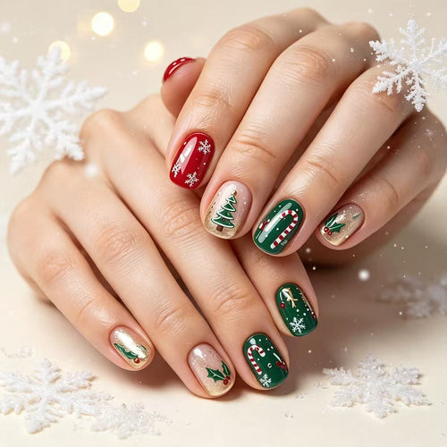 Festive Holiday Nail Art Design Bowlift