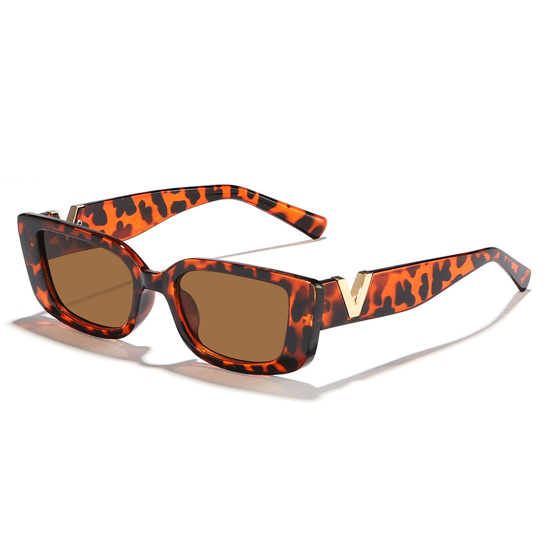 Ladies fashionable square sunglasses with golden accents Bowlift