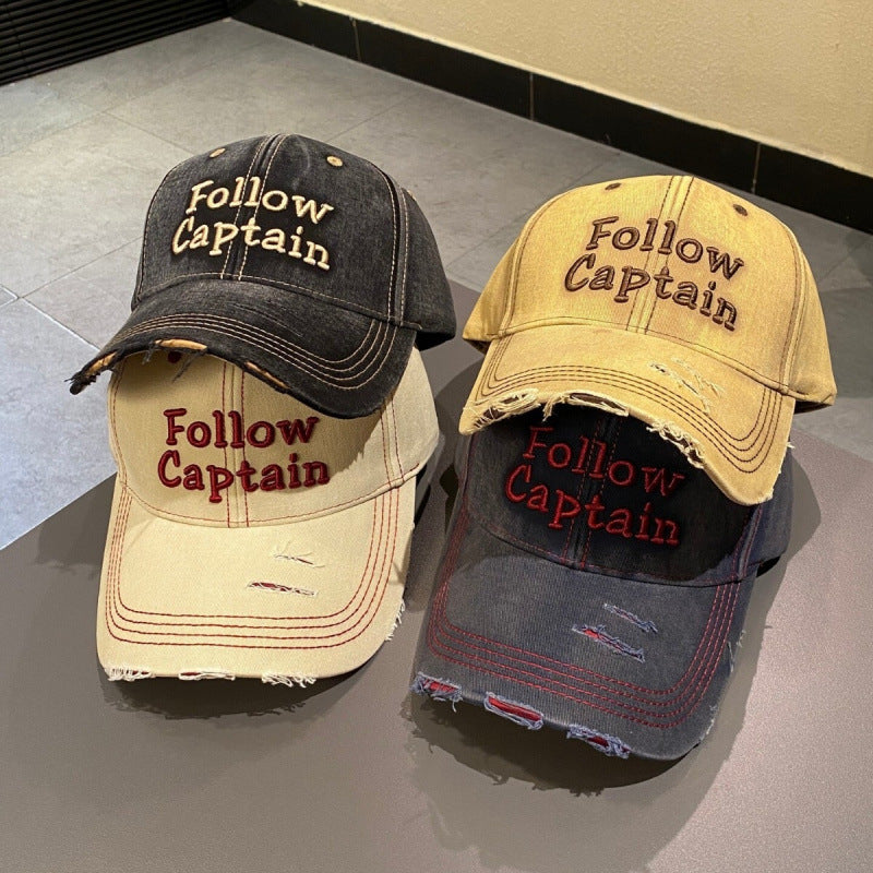 Men's Distressed Vintage Baseball Cap Bowlift