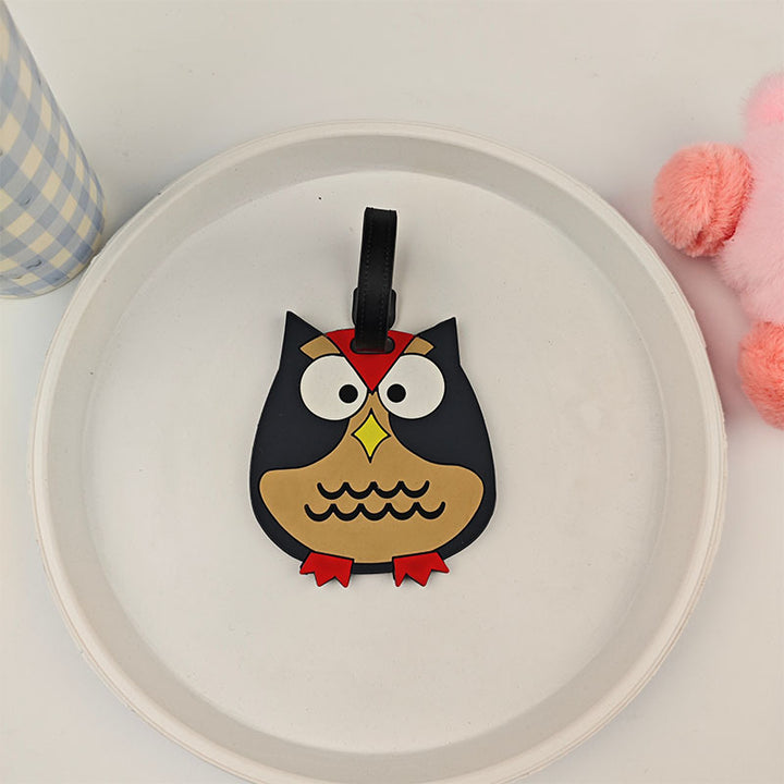 Unisex Playful Owl Luggage Tag Bowlift