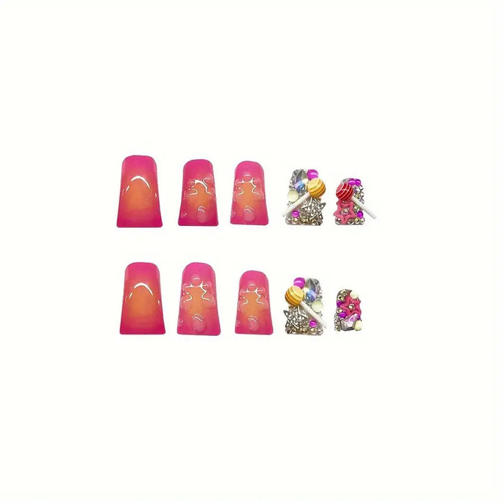 Decorative Crystal-Embellished Press-On Nails Bowlift