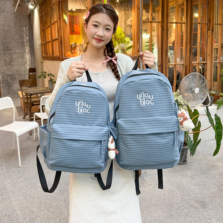 Stylish Checked Design Backpack Bowlift