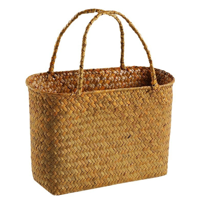 Unisex Handwoven Shopping Container with Double Handle Bowlift
