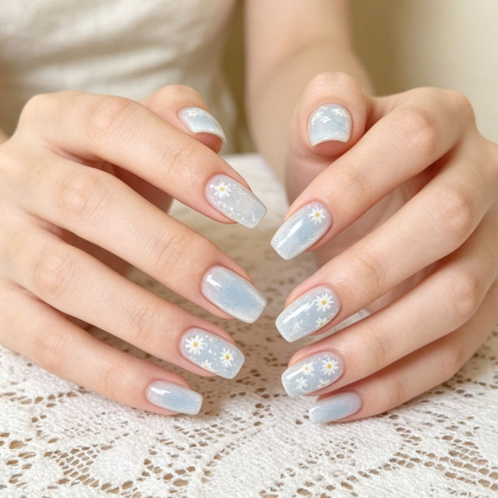 Artistic Floral Print Press-On Nail Set Bowlift