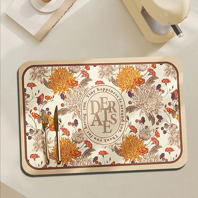 Floral Decorative Kitchen Mat Bowlift