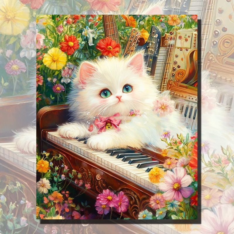 Adorable Cat-Themed Canvas Art Bowlift