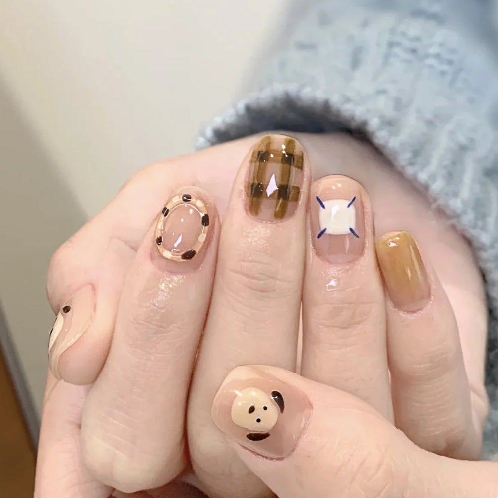 Playful artificial nails with cute animal and pattern accents Bowlift