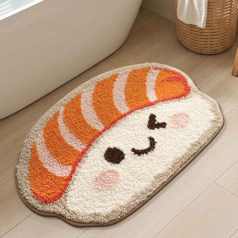 Sushi-Shaped Plush Bath Mat Bowlift