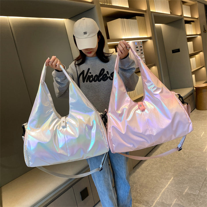 Iridescent Multi-Pocket Travel Tote Bag Bowlift
