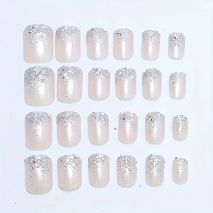 Glamorous Sparkling Square Press-On Nails Bowlift