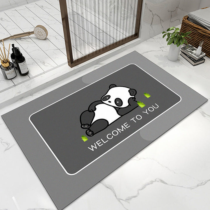Cute Panda Design Bathroom Mat