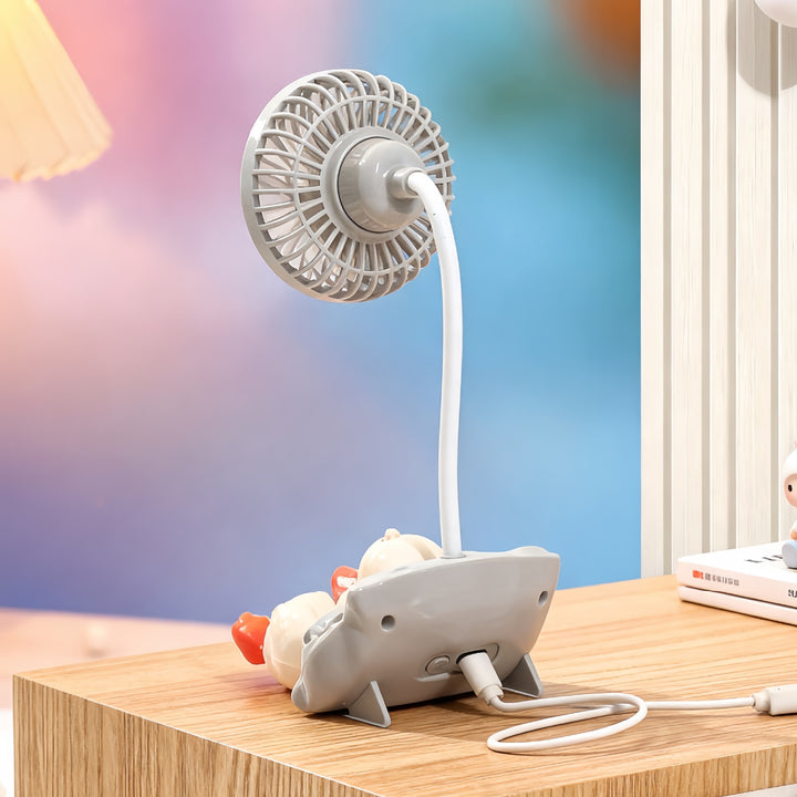 Ladies Portable Table Fan with Cute Reindeer Design Bowlift