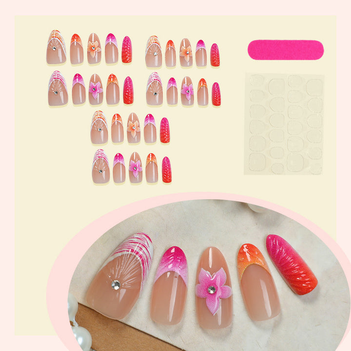 Floral Embellished Press-On Nail Set Bowlift 1788495993