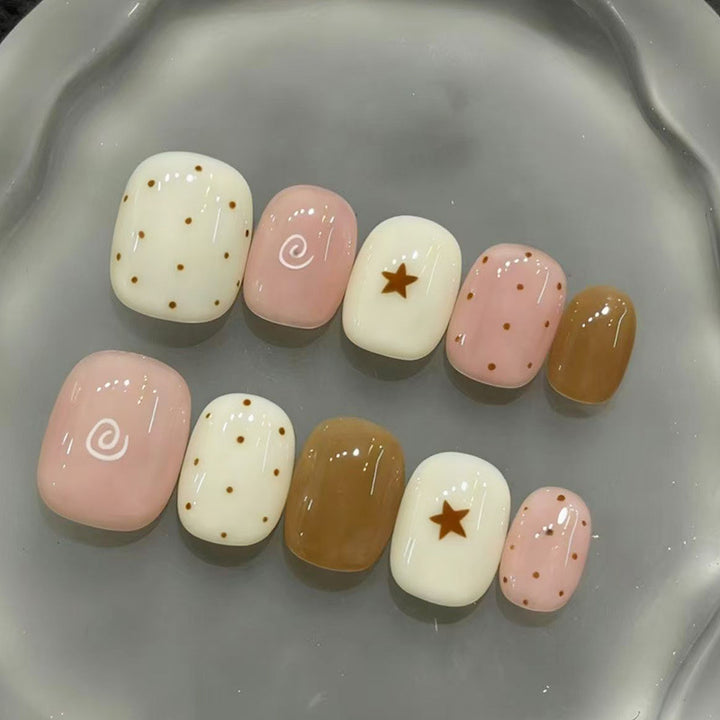 Artistic Cat-Themed Press-On Nail Art Set Bowlift