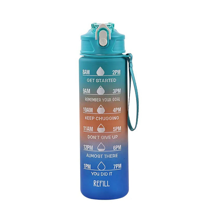 Women's Motivation Water Bottle with Integrated Time Marking Bowlift