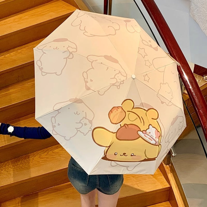 Women Automatic Umbrella with Cute Character Design Bowlift
