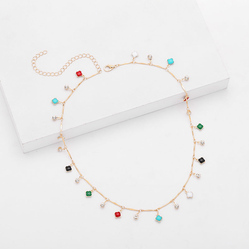 Floral Charm Silver Necklace Bowlift