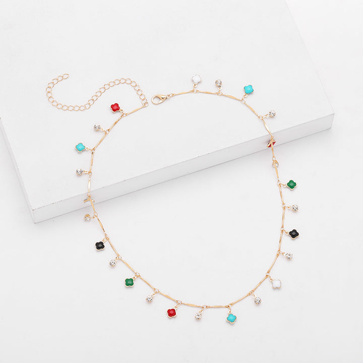 Floral Charm Silver Necklace Bowlift