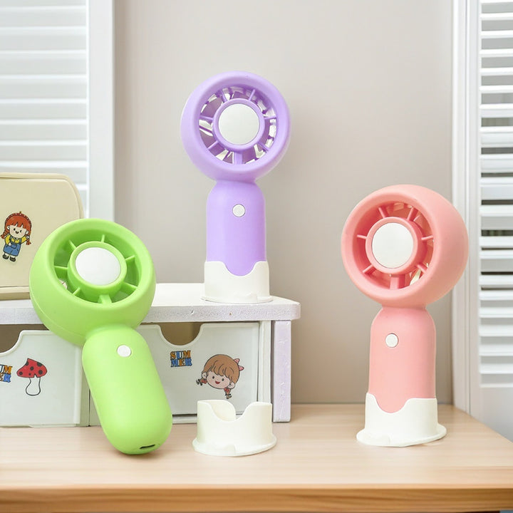 Ladies Portable Handheld Fan with Cute Bear Design Bowlift