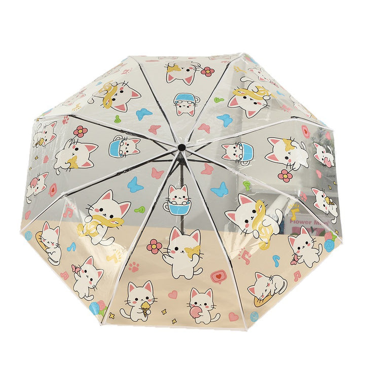 Women's transparent zipper pouch with cute cat designs Bowlift