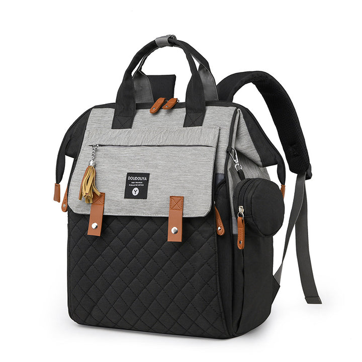 Multifunctional Quilted Diaper Backpack Bowlift
