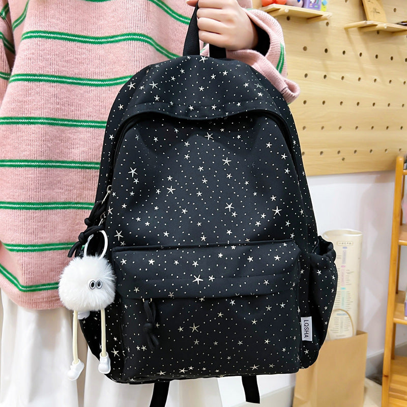 Cute Star-Embellished Casual Backpack