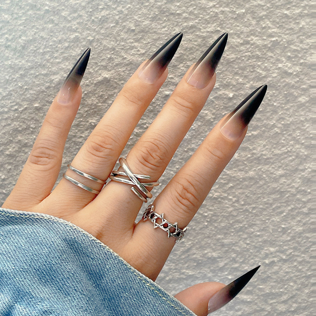 Ombre Stiletto Nail Extensions Bowlift