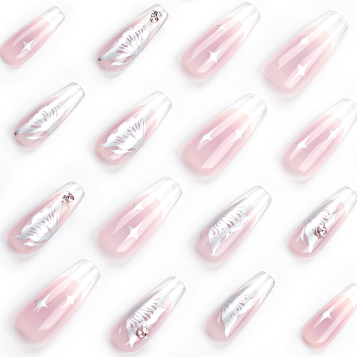 Artistic Nail Extensions with Elegant Floral Design Bowlift